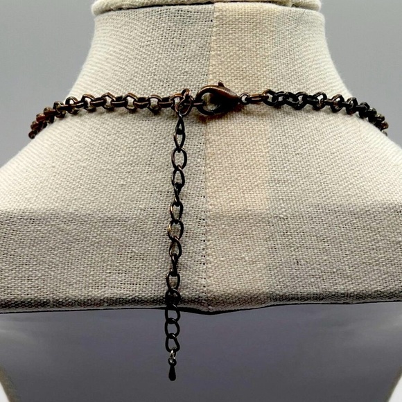 Faux Turquoise Beaded Necklace & Matching Gold Tone Bracelet Set - Picture 3 of 6